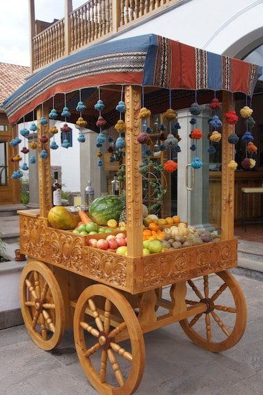 The plentiful fruit cart at breakfast